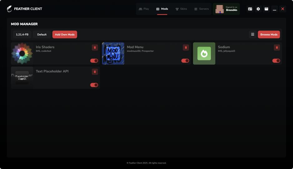Mod manager and library
