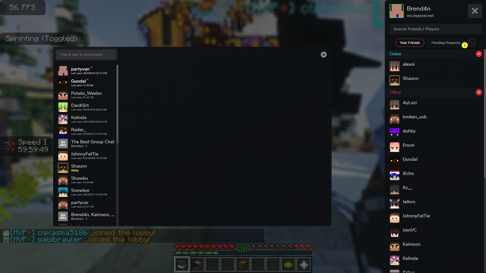 Cross-server chat